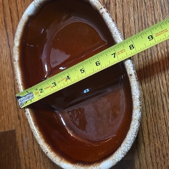 Vintage H.P. Hall Brown Glazed Divided Ovenproof Casserole Serving Dish - Picture 9 of 12